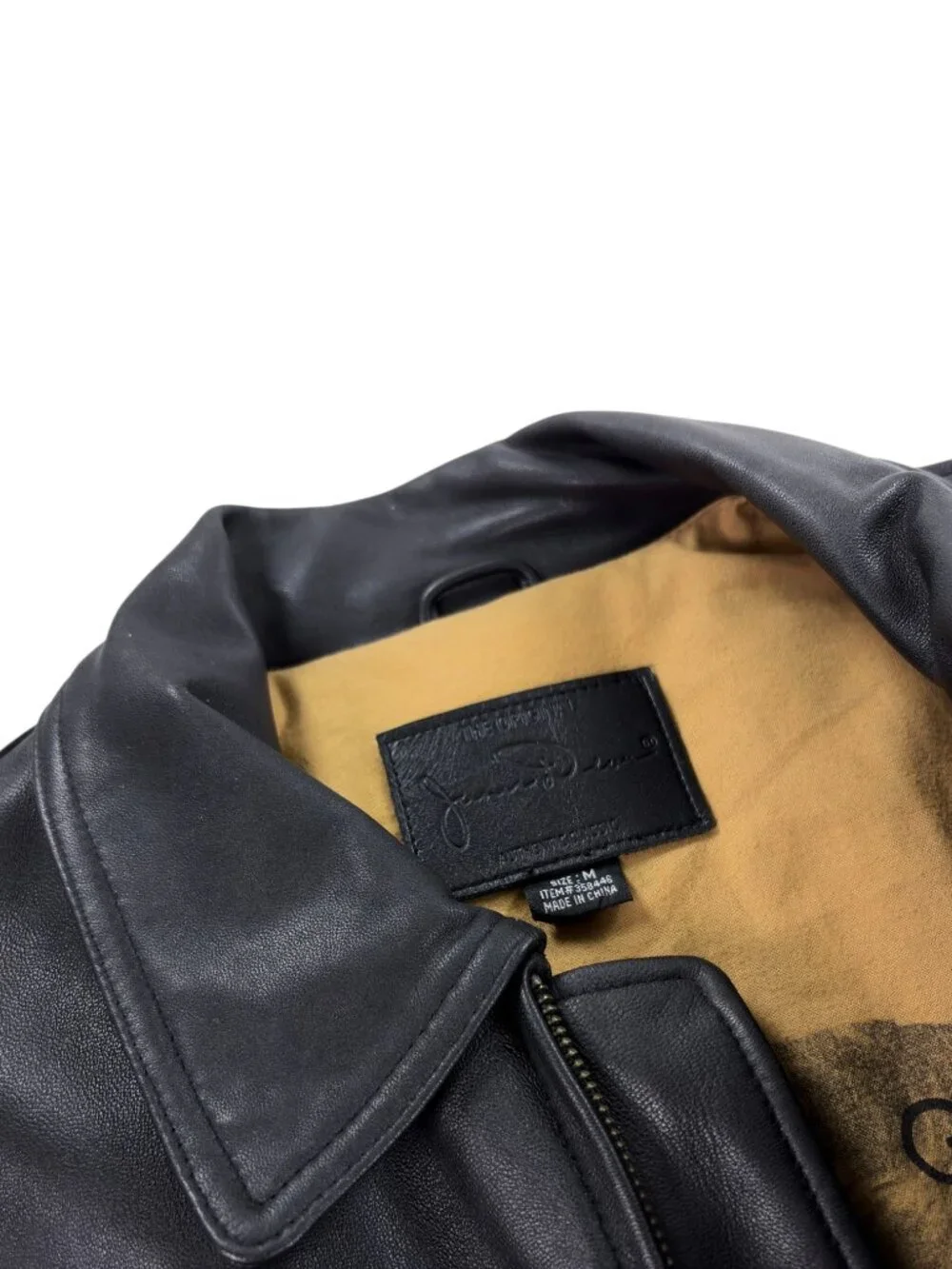 James Dean The Original Authentic Classic Leather Jacket Mens Size M Black NEW